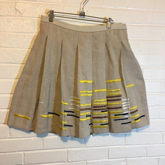Pleated Maeve Anthropologie Skirt. Linen. - Picture 1 of 7